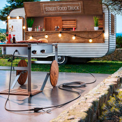 Prolongador profesional 10 m, ip44, h07rn-f 3 g 2,5 mm², 1 toma con tapa, 16 a 250 v~, negro