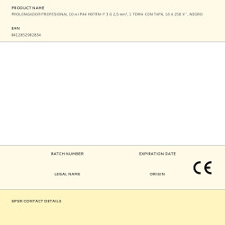 Prolongador profesional 10 m, ip44, h07rn-f 3 g 2,5 mm², 1 toma con tapa, 16 a 250 v~, negro