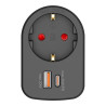 Adaptador combi 30 w usb a + c + 1 toma schuko, 16 a 250 v~, negro