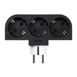 Adaptador giratorio schuko 3 tomas 16a 250 v~