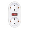 Adaptador 2 tomas schuko frontal con interruptor, 16 a 250 v~, blanco