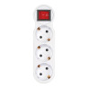 Adaptador 3 tomas schuko frontal con interruptor, 16 a 250 v~, blanco