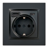 Base enchufe schuko + usb a + c 10,5 w 16 a 250 v~, simon 10, negro