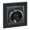 Base enchufe schuko + usb a + c 10,5 w 16 a 250 v~, simon 10, negro