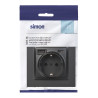 Base enchufe schuko + usb a + c 10,5 w 16 a 250 v~, simon 10, negro