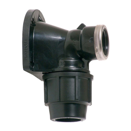 Codo mixto 90° rosca hembra, mural 25 mm x ¾ pulg