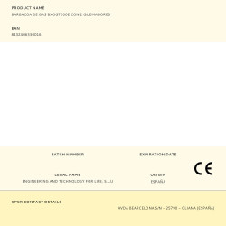 Barbacoa de gas bxog7200e con 2 quemadores 116 x 58 x 118,5 cm