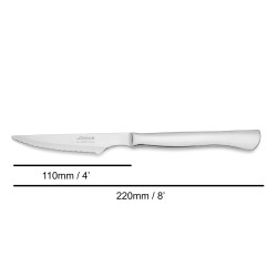 Cuchillo chuletero monoblock de acero inoxidable y filo con sierra 110 mm
