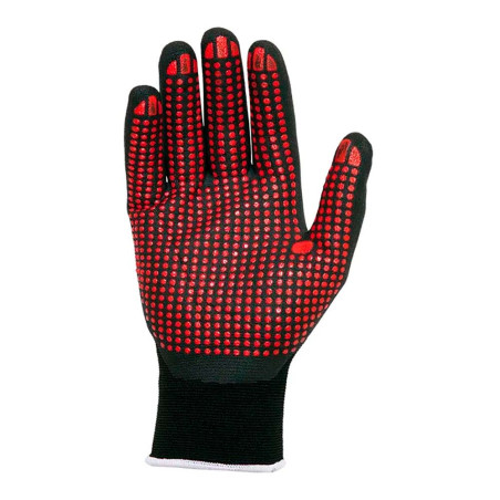 Guante nailon / licra con palma nitrilo foam/puntos, agility® dots, negro y rojo, t-9 l