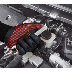 Guante nailon / licra con palma nitrilo foam/puntos, agility® dots, negro y rojo, t-10 xl