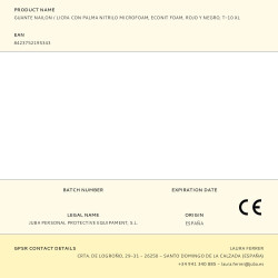 Guante nailon / licra con palma nitrilo microfoam, econit foam, rojo y negro, t-10 xl