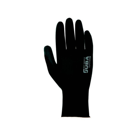 Guante poliéster con palma poliuretano, keep safe, negro, t-8 m