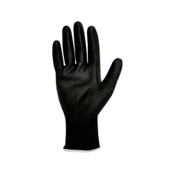 Guante poliéster con palma poliuretano, keep safe, negro, t-10 xl