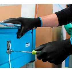 Guante poliéster con palma poliuretano, keep safe, negro, t-10 xl