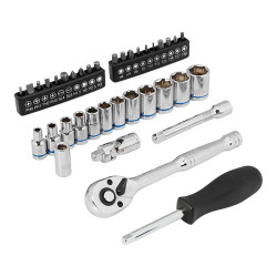 Llave de carraca, ¼ pulg, juego 37 piezas