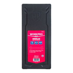 Llave fija doble abierta, juego 11 piezas, serie modular