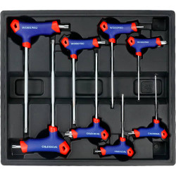 Llaves torx mango en t, t10 - t50, juego 8 piezas, serie modular