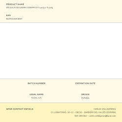 Válvula escuadra cerámica ½ pulg x ¾ pulg