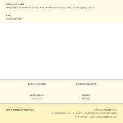 Manguera de entrada de agua de lavadora h ¾ pulg - h acodada ¾ pulg, 150 cm