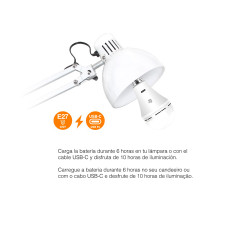 Bombilla led, recargable usb, e27, 6 w, 3cct, dimmable, 500 lm
