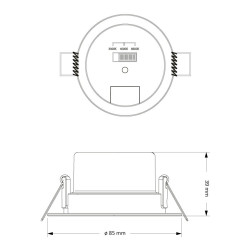 Downlight led, empotrable, redondo, sylt, 7 w, 3cct, 600 lm, color blanco, ø8,5 cm
