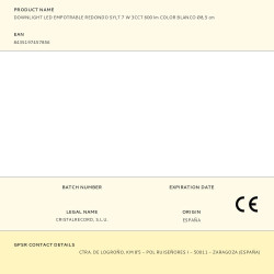 Downlight led, empotrable, redondo, sylt, 7 w, 3cct, 600 lm, color blanco, ø8,5 cm