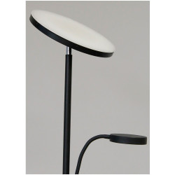 Lámpara de pie led dencel, 30+6 w, 3cct, dimmable, 3000 lm, negra, ø25 x 175 cm