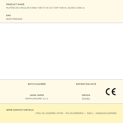 Plafón led circular, charly, 72 w, 3cct, 7290 lm, blanco, ø50 x 7 cm