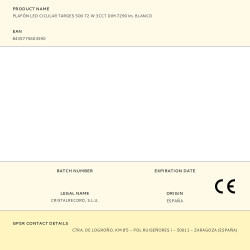 Plafón led circular, targes, 72 w, 3cct, 7290 lm, blanco, ø50 x 6,5 cm