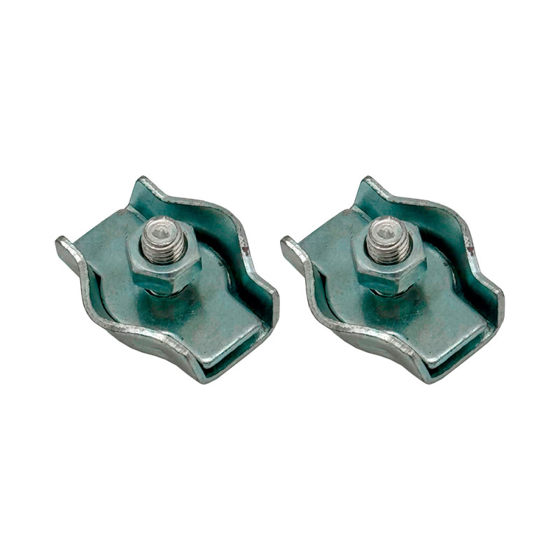Sujetacable plano simple sjt03, 3 mm, galvanizado, blister 2 uds