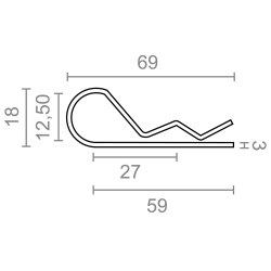 Pasador ps14 forma r, 3 mm, galvanizado, blister 2 uds