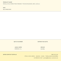 Rodillo hilo verde para paredes y techos rugosos, ø45 x 220 mm