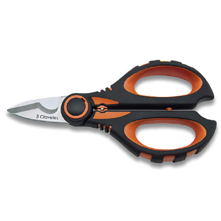 Tijera electricista multifunción de acero inoxidable con funda, 16 cm