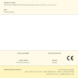 Estufa de cuarzo 2302-c, de pie, antivuelco 1200 w, gris, 53 x 14,5 x 17,5 cm