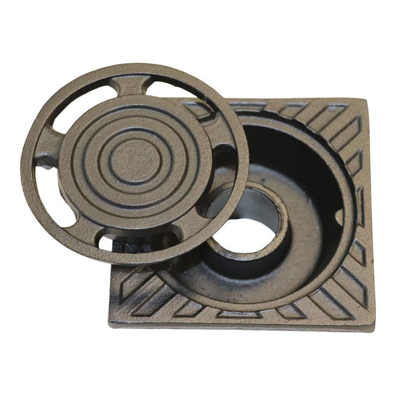 Sumidero de patio de aluminio antracita 10 x 10 cm