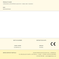 Cargador rápido gan 20 w + cable usb-c blanco