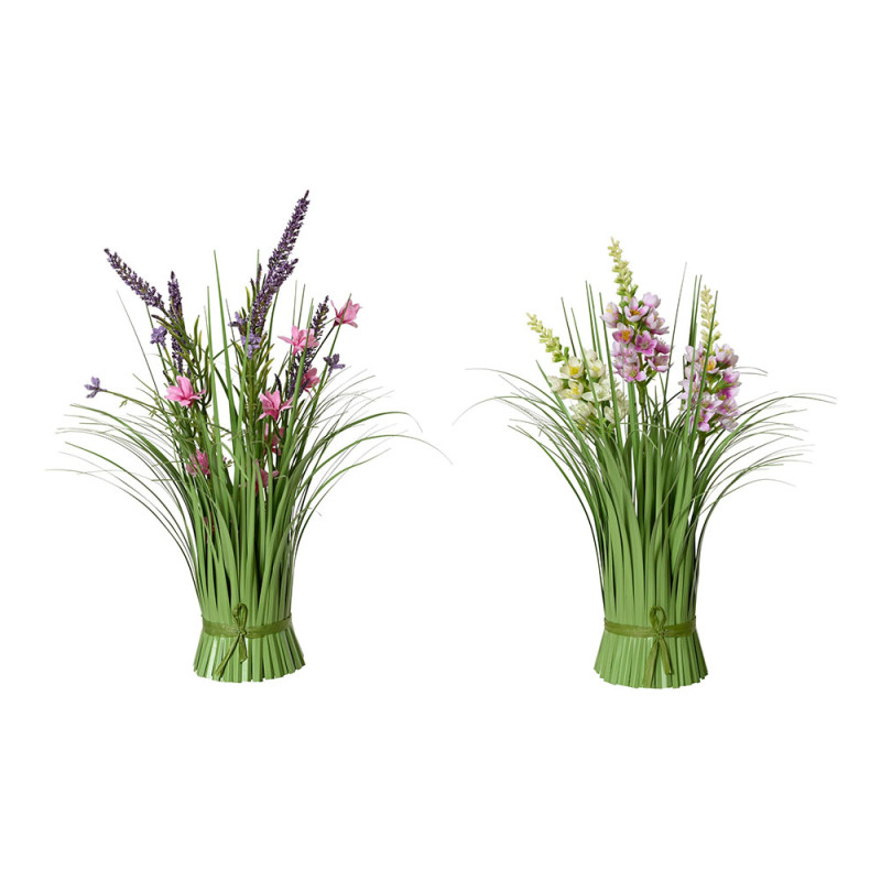 Ramo de florecitas de lavanda poliéster, 13 x 13 x 30 cm. 2 colores surtidos