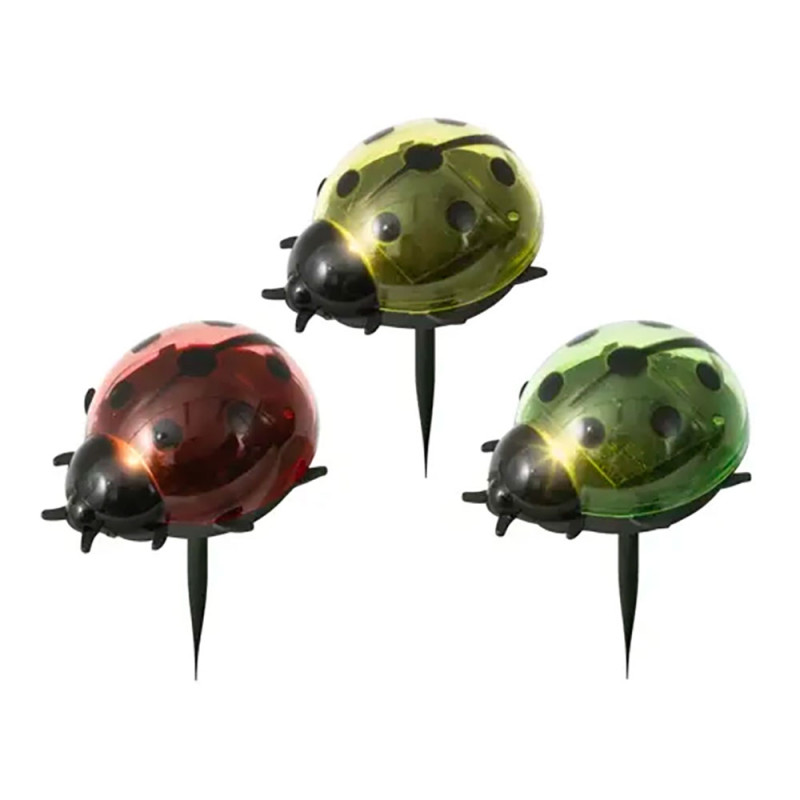 Estaca solar en forma de mariquita, colores surtidos