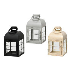 Farolillo de hierro 13,5 x 13,5 x 24 cm, colores surtidos