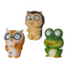 Figura de animal solar, 3 modelo variados búho, erizo y rana