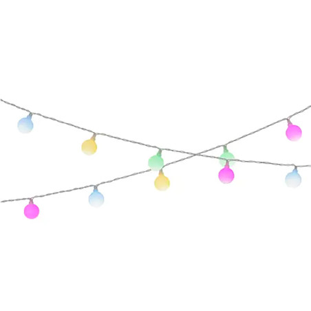 Guirnalda solar recargable, 30 leds, luz multicolor , ip44, 2,9 m