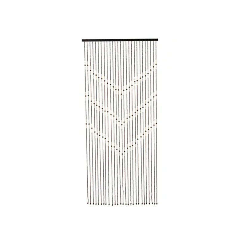 Cortina de rayas de bambú y barra de bambú, dimensiones 90 x 200 cm