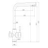 Grifo monomando de cocina caño alto osmosis, inox cepillado, 3 vías