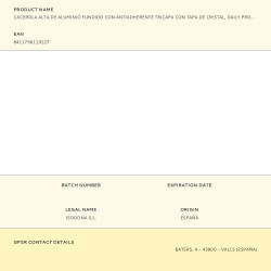 Cacerola alta de aluminio fundido con antiadherente tricapa con tapa de cristal, daily pro, ø28 cm