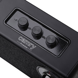 Radio fm recargable con bluetooth cr 1902 negra, 16 x 7 x 10,5 cm