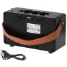 Radio fm recargable con bluetooth cr 1902 negra, 16 x 7 x 10,5 cm