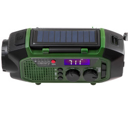 Radio emergencia multifunción solar/dinamo/usb 4000 mah cr1919, verde, 181 x 72 x 82 mm