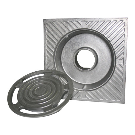 Sumidero de patio de aluminio, classic, 10 x 10 cm