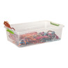 Caja transparente multiusos con ruedas 29 l, 58,5 x 39 x 17 cm