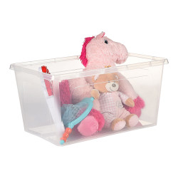 Caja transparente multiusos con tapa 44 l, 58,5 x 39 x 30 cm